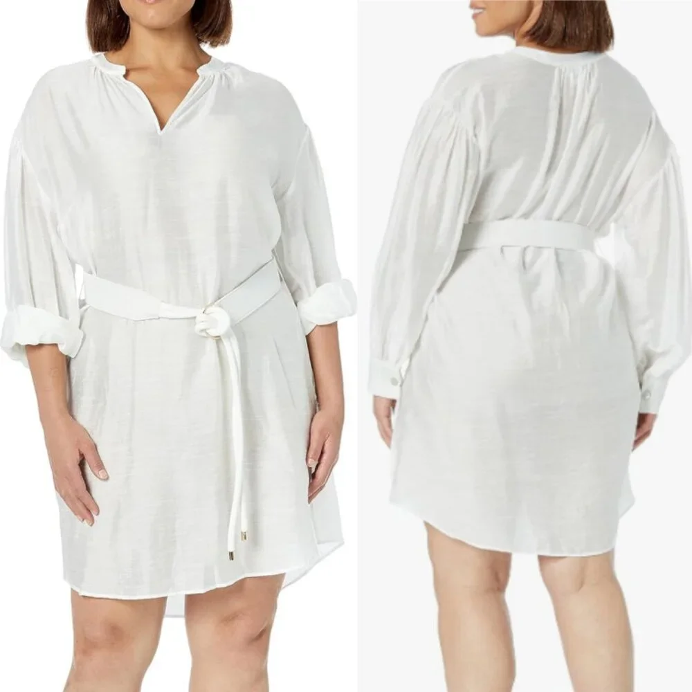 NWT City Chic REFINITY Ivory White Sienna Sleeve Tunic Dress 20
